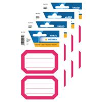 Herma Schoolboeken etiketten - stickers - 48x - roze/wit - 8.2 x 5.5 cm