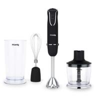 3 in 1 staafmixer - H.Koenig - MIX75 - 850 W - 5 snelheden + Turbo - RVS messen - Accessoires meegeleverd