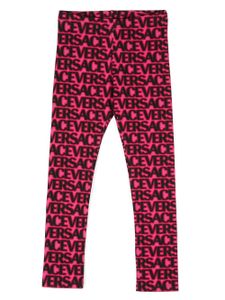 Versace Kids legging à logo imprimé en all over - Rose