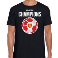 Engeland EK/ WK supporter t-shirt we are the champions met Engelse voetbal zwart heren