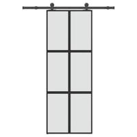 VidaXL Schuifdeur met beslag 76x205 cm gehard glas en aluminium