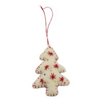 Vilten Hanger Kerstboom Rood-Wit (17 x 5,5 cm) - thumbnail