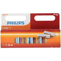 Philips AA-Batterijen - R6L12W - 12 Stuks Batterij Pack - Zinkchloride Technologie - 3 Jaar Houdbaarheid - thumbnail