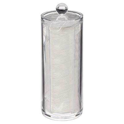 Make up watjes/watten schijfjes houder - dispenser - 7 x 20 cm - kunststof - transparant