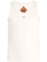 MCM logo bouclé tank top - Jaune