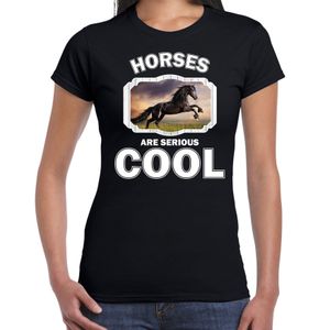 Dieren zwart paard t-shirt zwart dames - horses are cool shirt