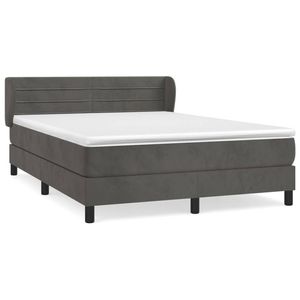 vidaXL Boxspring met matras fluweel donkergrijs 160x200 cm