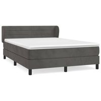 vidaXL Boxspring met matras fluweel donkergrijs 160x200 cm
