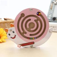 Kinderen puzzel Toy houten magnetische klein slak patroon dierlijke doolhof