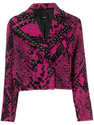 PINKO veste crop Grisu à effet peau de serpent - Rose