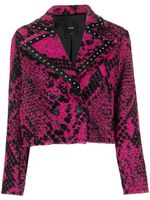 PINKO veste crop Grisu à effet peau de serpent - Rose