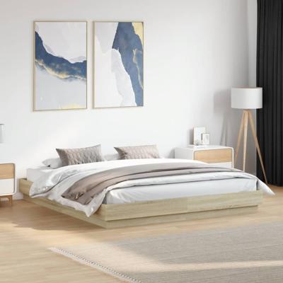 Bedframe bewerkt hout sonoma eikenkleurig 180x200 cm
