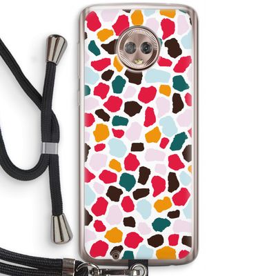 Colored Giraffe: Motorola Moto G6 Transparant Hoesje met koord