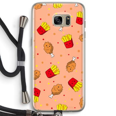 Chicken 'n Fries: Samsung Galaxy S7 Edge Transparant Hoesje met koord