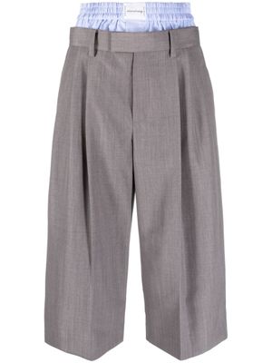 Alexander Wang pantalon crop à taille double - Gris Alexander Wang pantalon crop à taille double - Gris