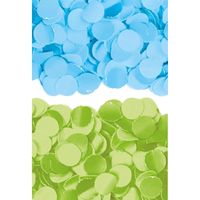 400 gram groen en blauwe papier snippers confetti mix set feest versiering - thumbnail