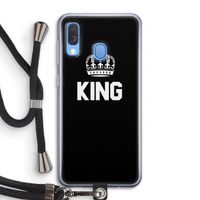 King zwart: Samsung Galaxy A40 Transparant Hoesje met koord