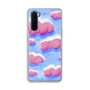 Roze wolken met vogels: OnePlus Nord Transparant Hoesje