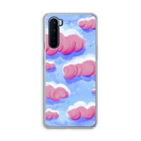 Roze wolken met vogels: OnePlus Nord Transparant Hoesje