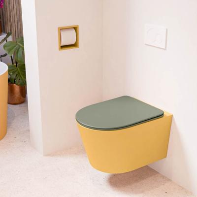 MONDIAZ LAVIE hangend toilet single fire rimless diepspoel Ocher, Toiletzitting met quick-release & softclose Army