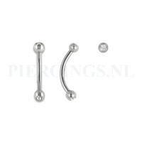 Banana met kristallen 1.2 mm 12 mm + 3 mm bal