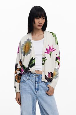 Gebloemd vest - WHITE - XL