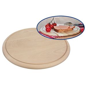 Set van 6x stuks ronde houten ham plankjes / broodplank / serveer plank 28 cm