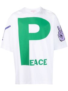 Walter Van Beirendonck t-shirt Peace oversize - Blanc