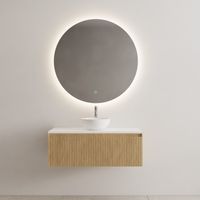 Onderkast Gliss Design Timotheus 100 CM Incl. Topplaat Castle Brown - thumbnail