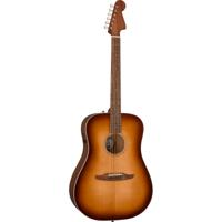 Fender Redondo Classic Gloss Aged Cognac Burst elektrisch-akoestische westerngitaar met gigbag