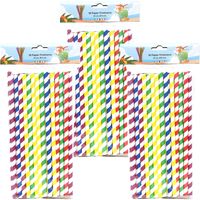 Drinkrietjes - papier - set 150x - multicolor kleuren - 23 cm - verjaardag/feestje