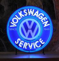 VW Volkswagen Service Neon Met Achterplaat 65 x 65 cm