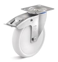 Torwegge Zwenkwiel m/rem polypropyleen ø125 kunststof