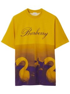 Burberry t-shirt en coton à imprimé Swan - Jaune