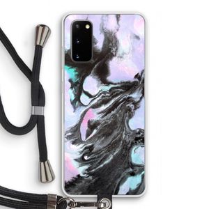 Pastel zwart: Samsung Galaxy S20 Transparant Hoesje met koord