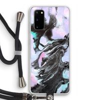 Pastel zwart: Samsung Galaxy S20 Transparant Hoesje met koord