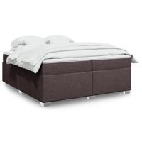 Boxspring met matras stof donkerbruin 200x200 cm