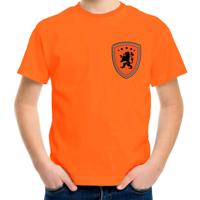 EK / WK Supporters t-shirt - voor kinderen - oranje - schild/Leeuw - Koningsdag