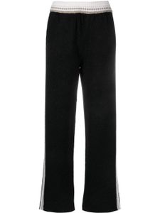 Barrie pantalon de jogging nervuré à taille élastiquée - Noir