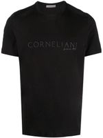 Corneliani t-shirt en coton à logo brodé - Noir