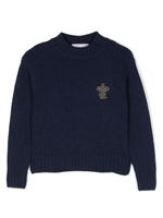 Ermanno Scervino Junior pull à patch logo - Bleu