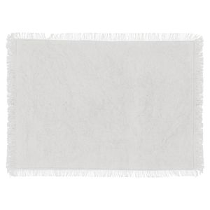 Secret de Gourmet placemats Kenya - 1x - wit - 45 x 30 cm - katoen - met franjes