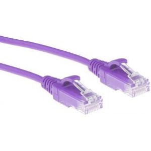ACT Paarse 10 meter LSZH U/UTP CAT6 datacenter slimline patchkabel snagless met RJ45 connectoren