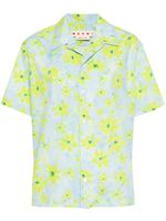 Marni chemise à fleurs imprimées - Bleu