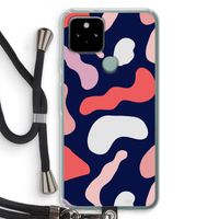 Memphis Shapes Pink: Pixel 5 Transparant Hoesje met koord
