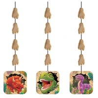 Dinosaurus feest thema hangdecoraties 3x stuks Dinosaurus feest thema hangdecoraties 3x stuks