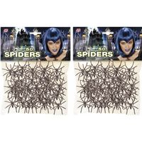 100x Horror decoratie spinnen - Feestdecoratievoorwerp - thumbnail