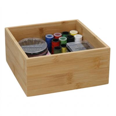 5Five houten bakje - organizer - bamboe - 15 x 15 x 7 cm - kast en lade verdelers - opslag