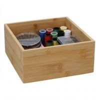 5Five houten bakje - organizer - bamboe - 15 x 15 x 7 cm - kast en lade verdelers - opslag