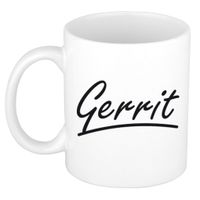 Naam cadeau mok / beker Gerrit met sierlijke letters 300 ml - thumbnail